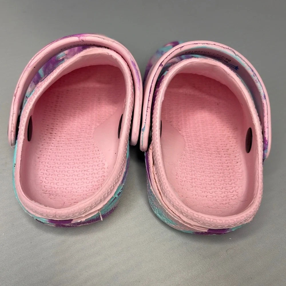 Capelli New York Girls Pink Purple Teal Marbled Slip On Clog Shoes Size 6